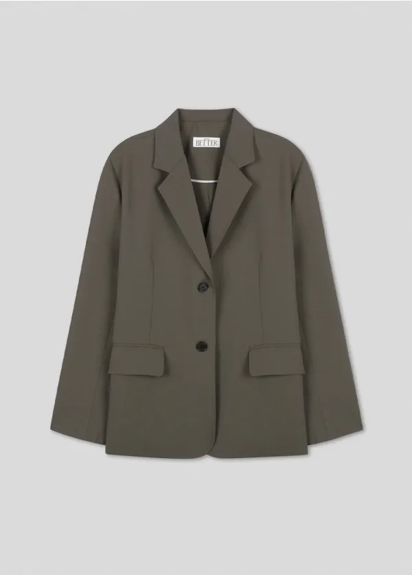 Two-button label jacket [KNSS05JK08]_Black