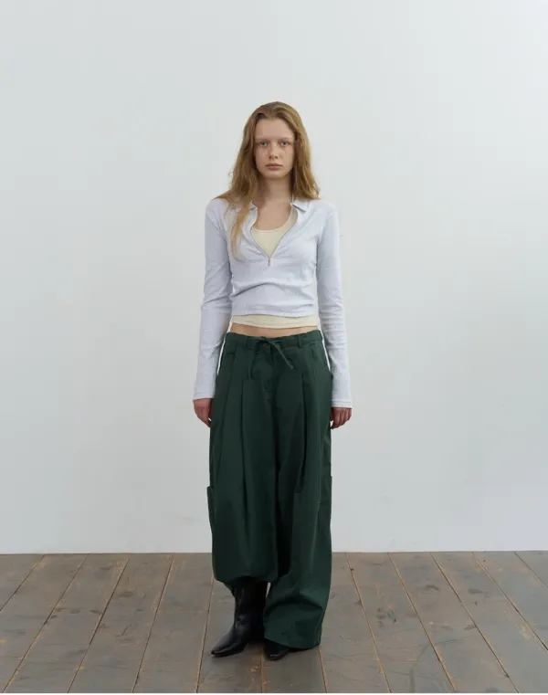 Legacy cotton pintuck pants - green