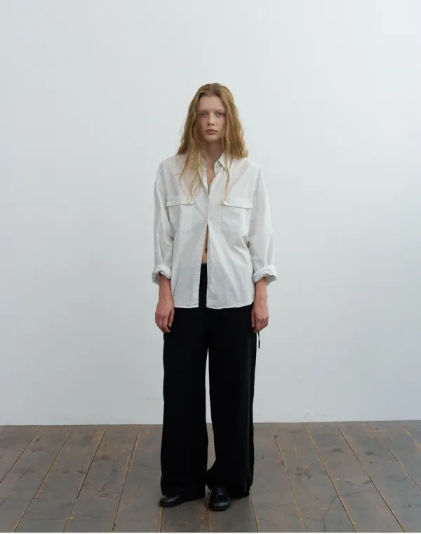 Layered cupra banding pants