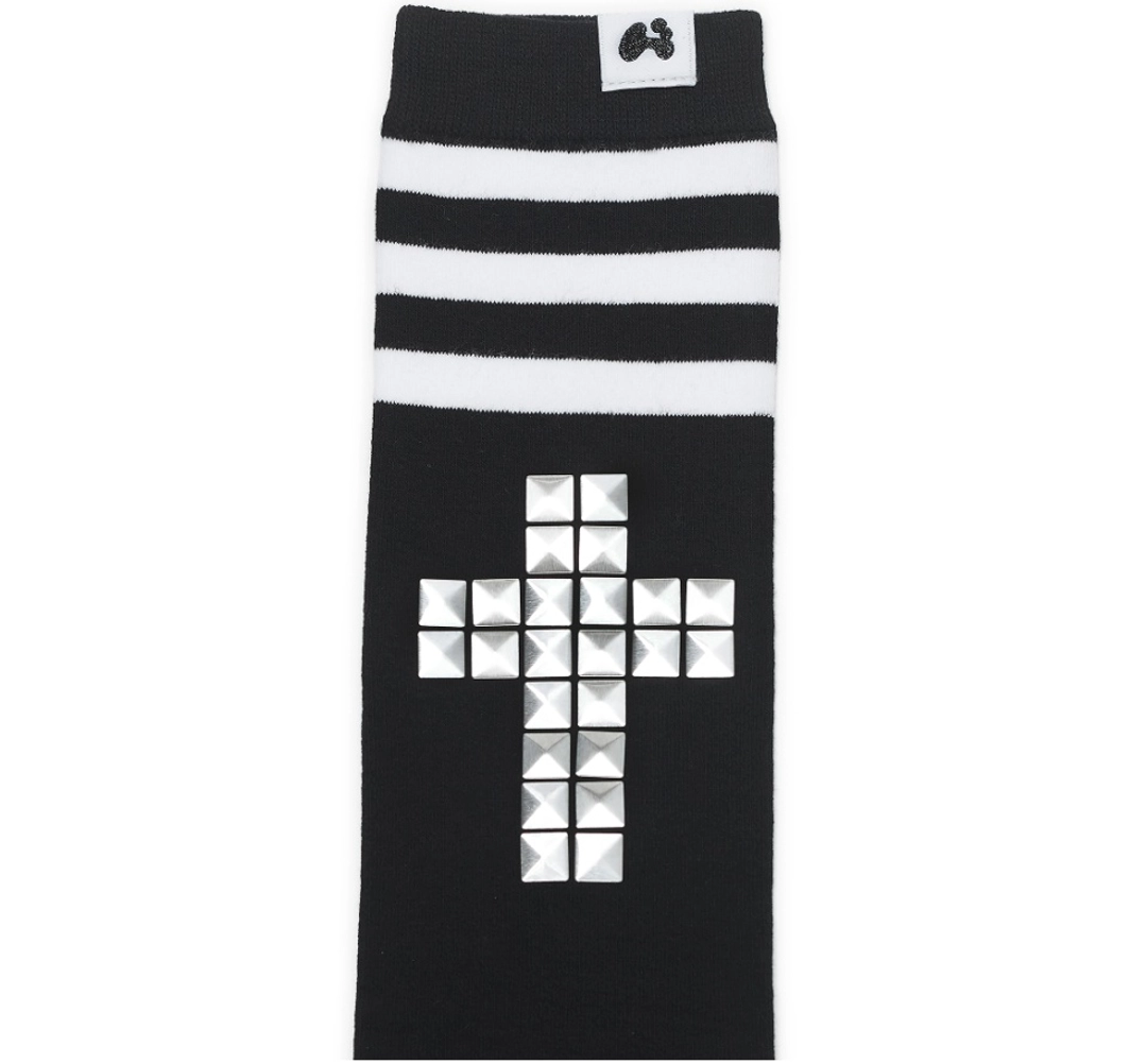 허그유어스킨 Hot-fix knee socks (Black) 상품 이미지 1