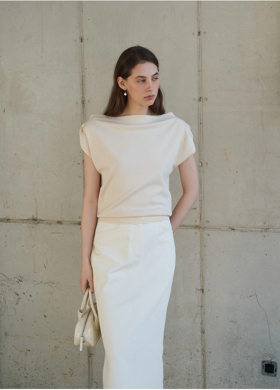 안젤로비안코 Nora Draped Knit Top 상품 이미지 1
