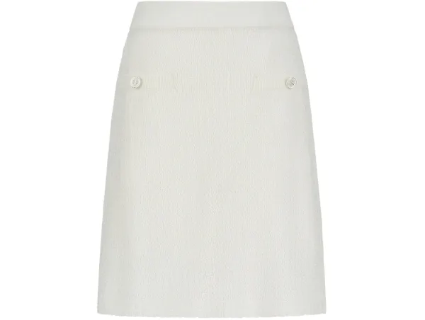 Annie Tweed Knit Skirt (Ivory)