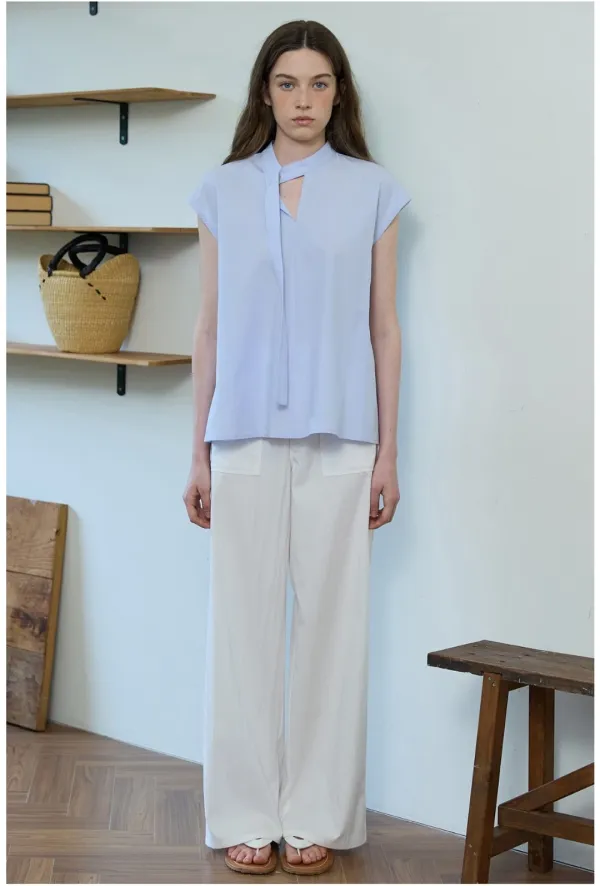 Nameless Tie Blouse Blue