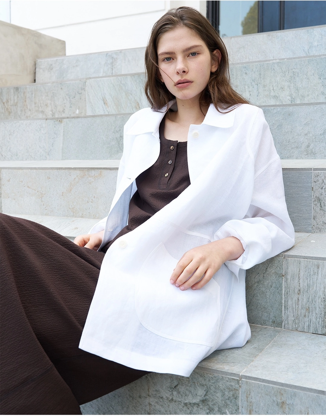 르닐 [6/18 예약배송] Relax Linen Jacket (Ivory) 상품 이미지 3