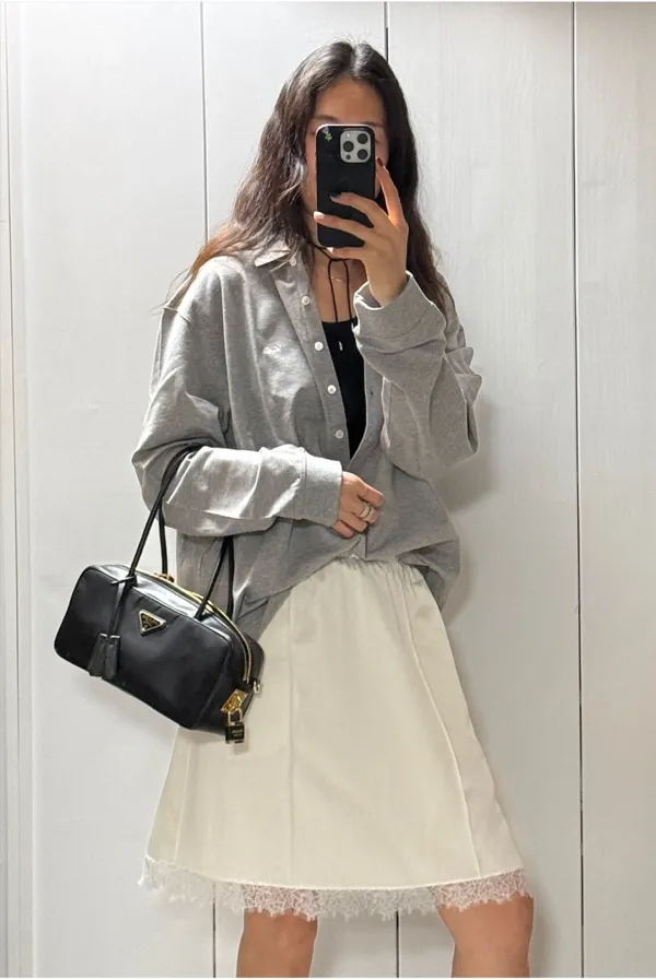 Languid Pique Shirt Grey_F261TS12