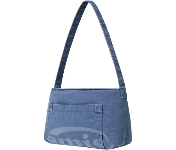 WASHED COTTON TOTE BAG-BLUE