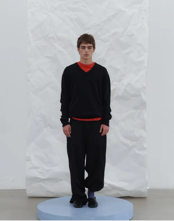 Tailored banding wide pants (MEN)