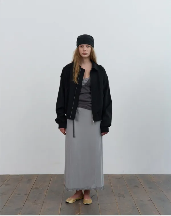 Reck collar blouson - black