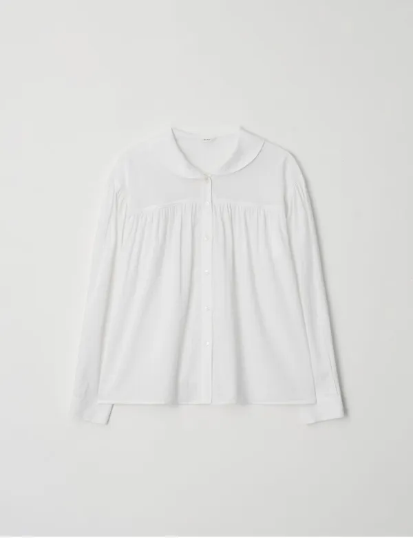 [2차] Round Collar Ruffle Blouse(White)