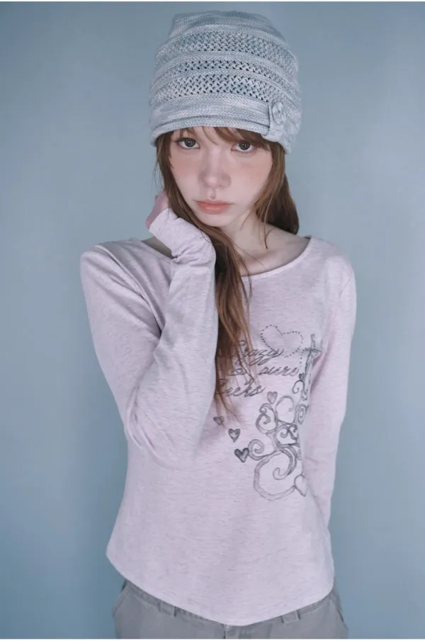 Button skashi knit beanie (Mint)
