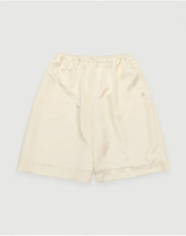 Dew satin half pants - cream