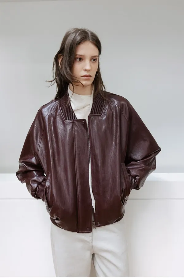 Faux Leather Blouson Jacket SL6SM602-6J