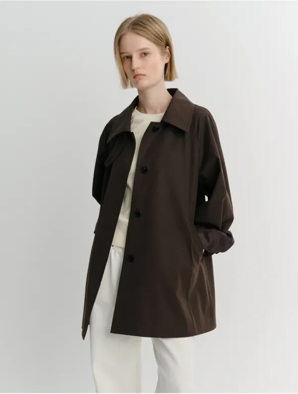 Jude Half Trench Coat (Dark Brown)