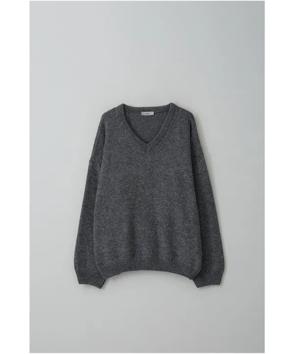[니브] Drop Wool V-neck Pullover (Gray)