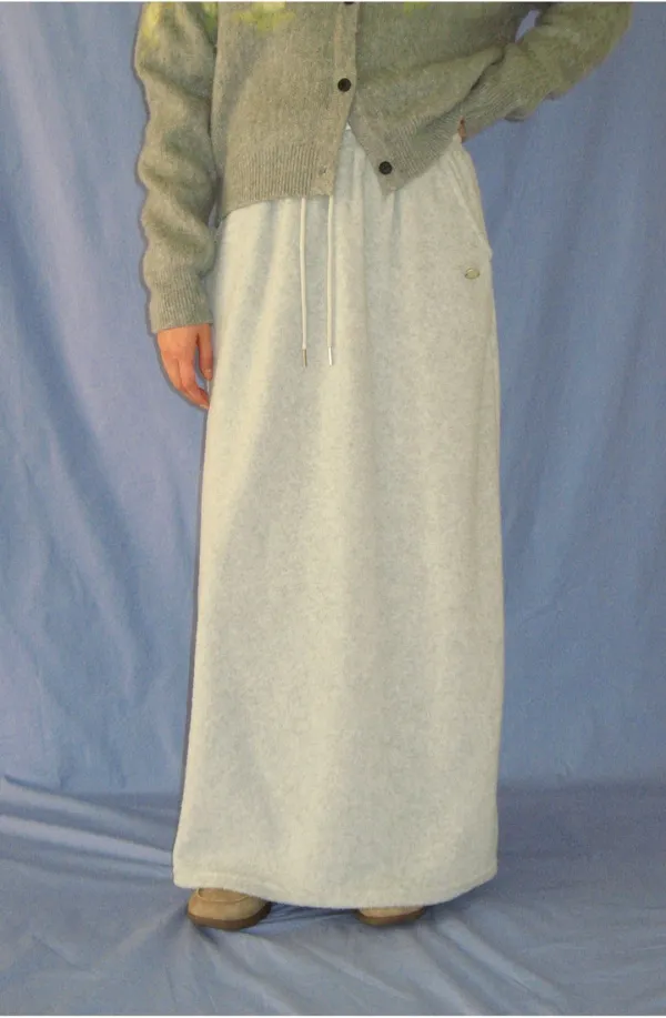FLEECE LONG SKIRT LIGHT MINT
