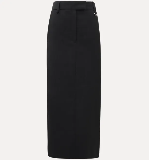CHIXLABEL H 26SS 아멜 슬릿 스커트 - Black