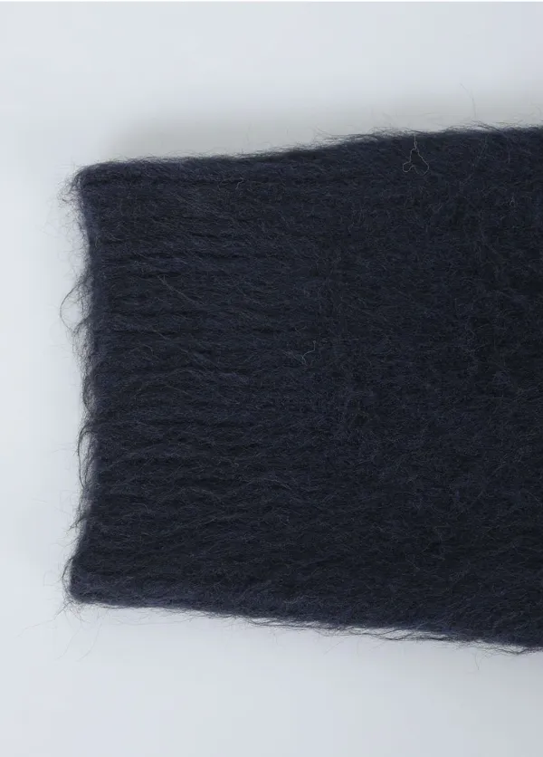  [44-120]  Balmy Logo Round-neck Hair Knit Light gray  발미 로고 라운드넥 헤어 니트 라이트 그레이 (가을-겨울-데일리룩-데이트룩-출근룩-캠버스룩-꾸안꾸-헤어리-세미크롭-루즈핏-빅사이즈-자체제작) 