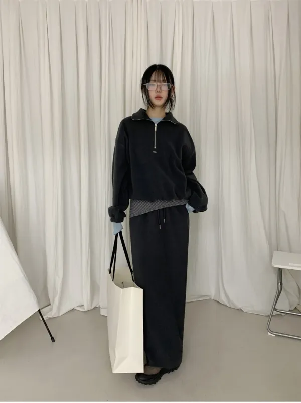 [3rd 재입고] Fona Fleece Skirt (Charcoal)
