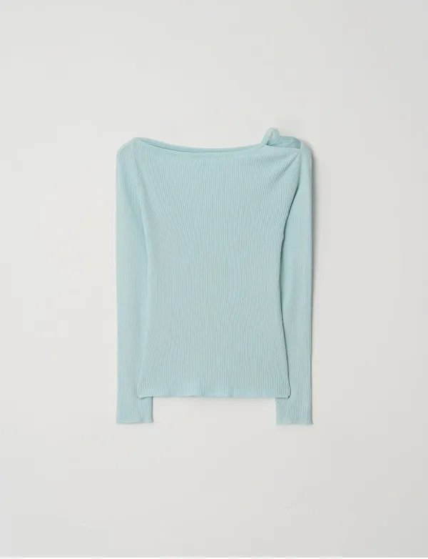 Ribbed Cut Out Knit(Light Blue)
