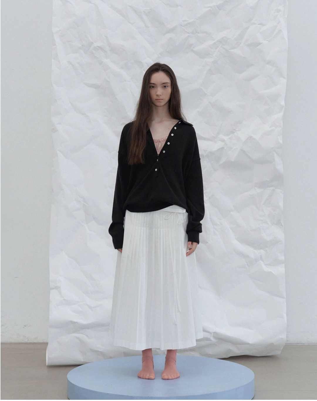 포에토 Savoir pintuck pleated skirt 상품 이미지 1