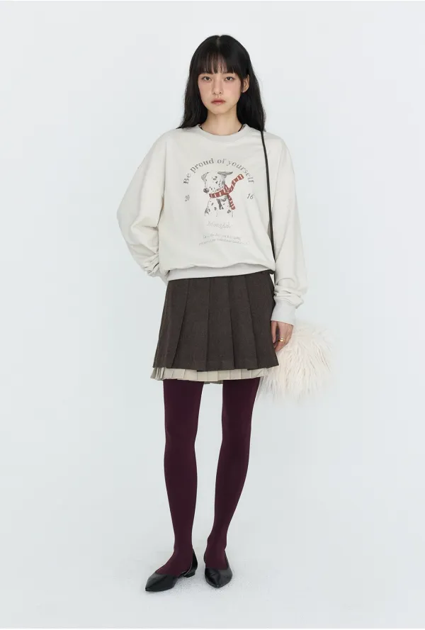 달마시안 그래픽 스웻셔츠 아이보리 MDTS109IVORY