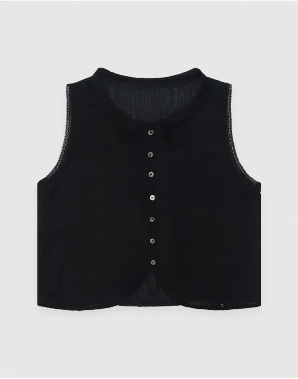 Blanche tie lace blouse - black