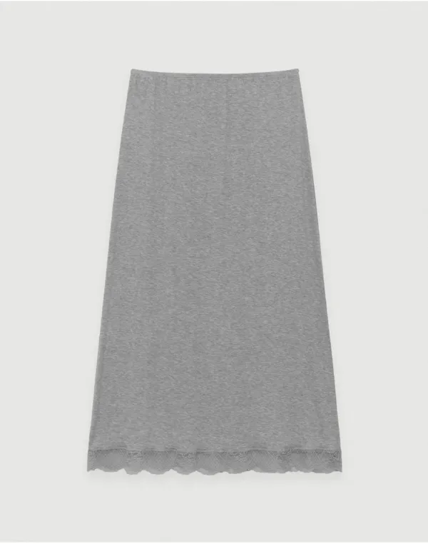 [2nd] Luna jersey lace skirt - grey