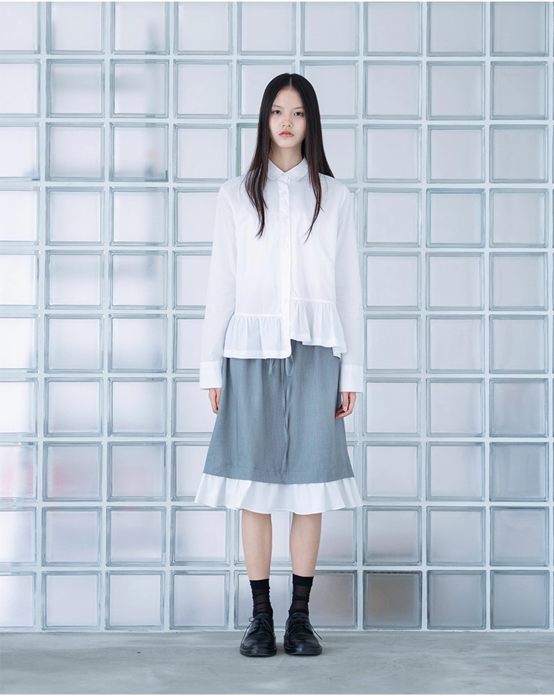 유노이아 asym hem line shirt (open, 10/6 순차 출고 예정) 상품 이미지 1