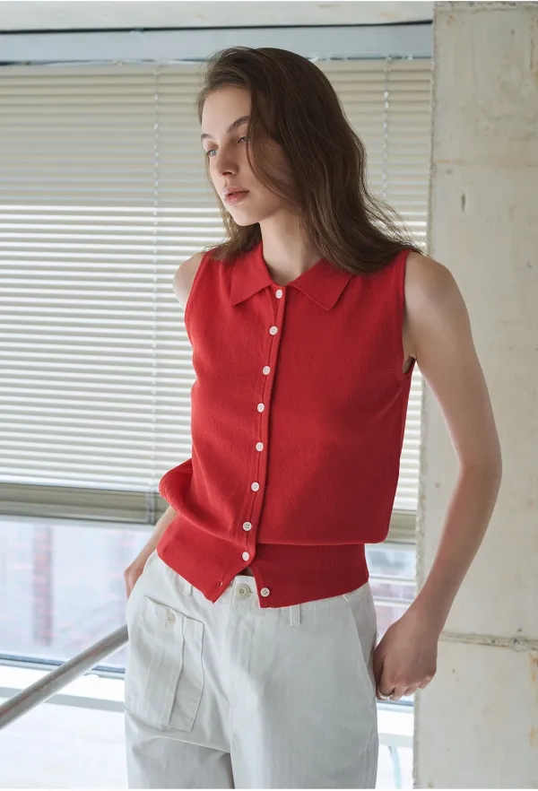 Elin Sleeveless Knit Top (3col)