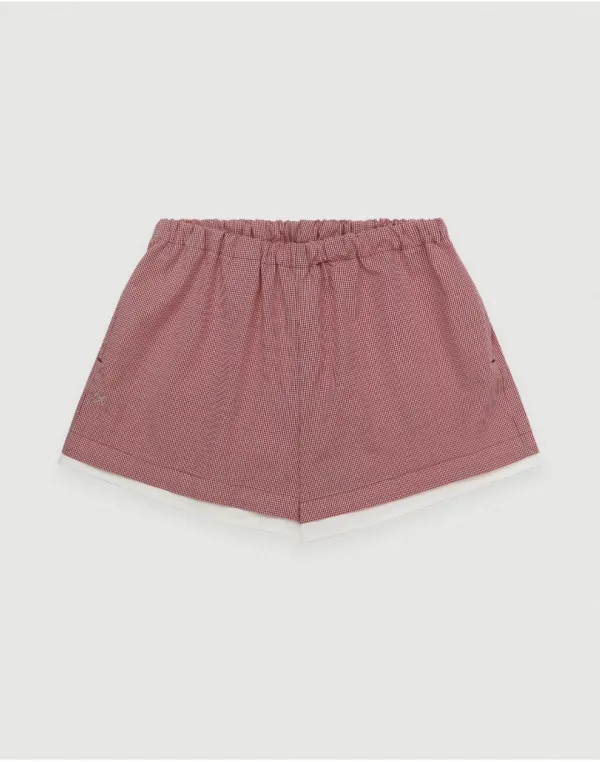 Hush check shorts - red