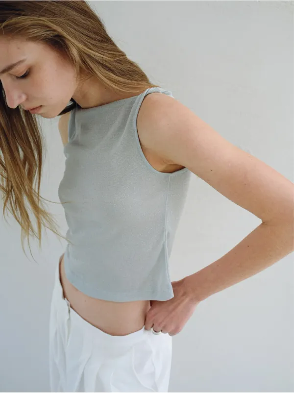 GLITTER KNOT SLEEVELESS TOP_MINT_OF2C2XSV03MNT