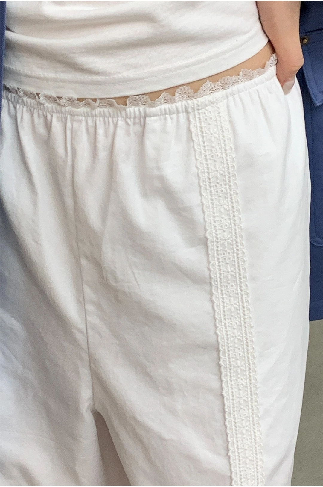 쏘이르 LACE COTTON PANTS - WHITE 상품 이미지 3