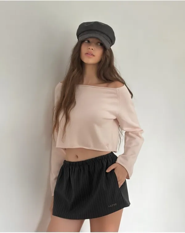 Pin Stripe Banding Skirt (2Colors)