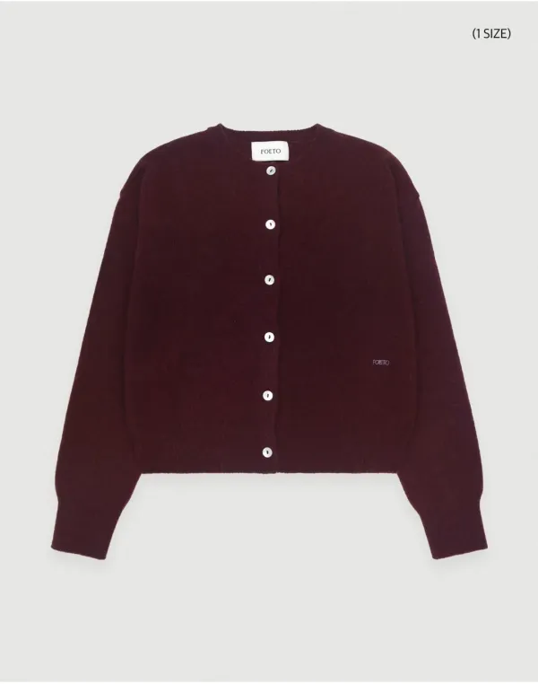 Basic alpaca cardigan - wine