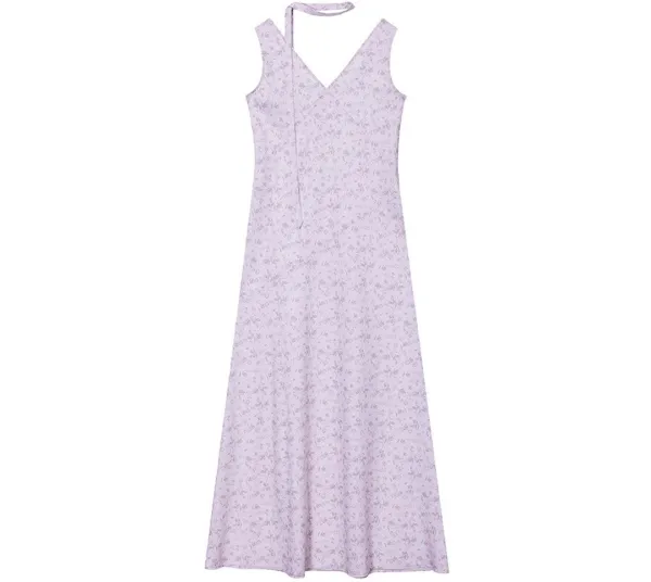 Slim Tie Flower Pattern Sleeveless Dress SW6MO795-71