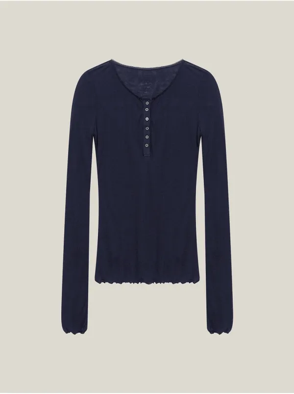 [PRE-ORDER] [6월 4주차 순차배송]SHEER LACE BUTTON T-SHIRT_TT6S204NY