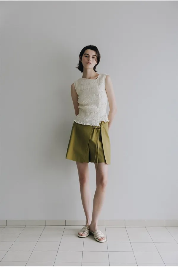 Smocked Sleeveless Top SW6MB727-9A