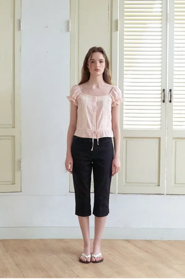 [5/29 예약배송] Double Lace Square Blouse, Pink