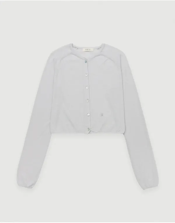 Blurred cardigan set - icy grey
