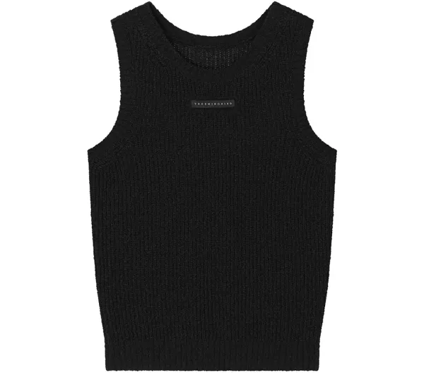 Essential Ribbed Sleeveless Knit Top [ Black ]