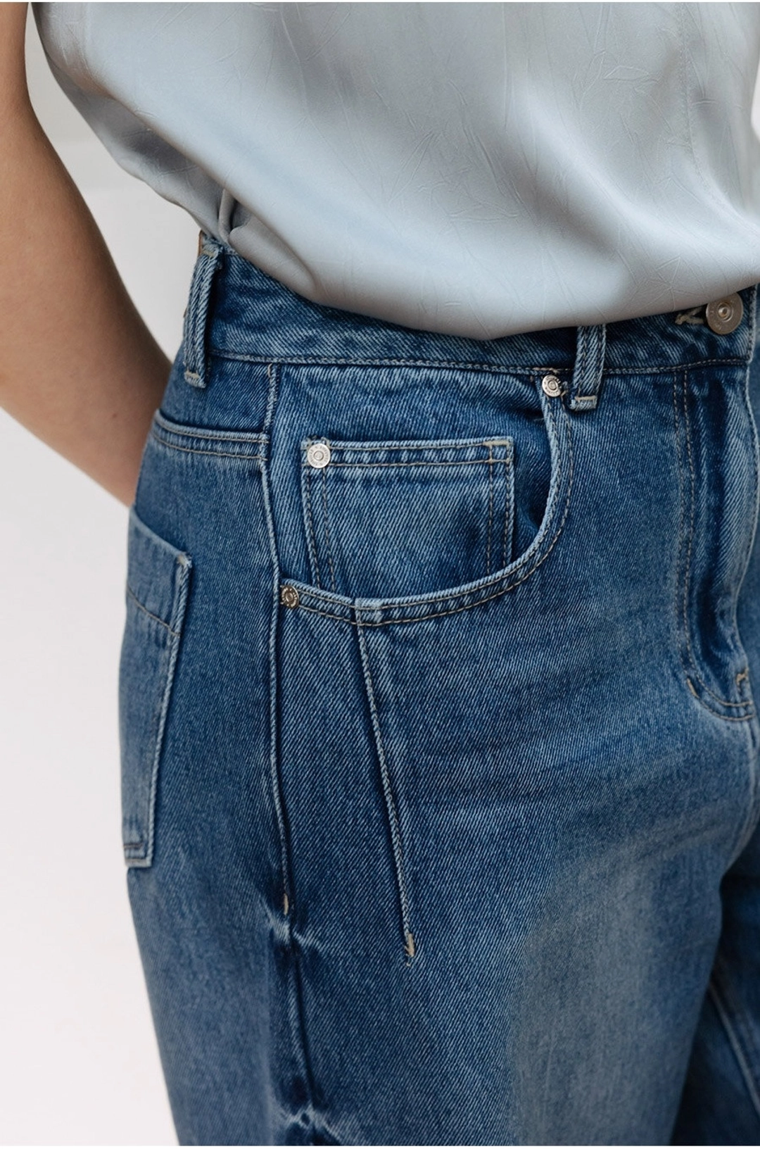 루에브르 Curve Seam Wide Denim SJ6SL618_2color 상품 이미지 2