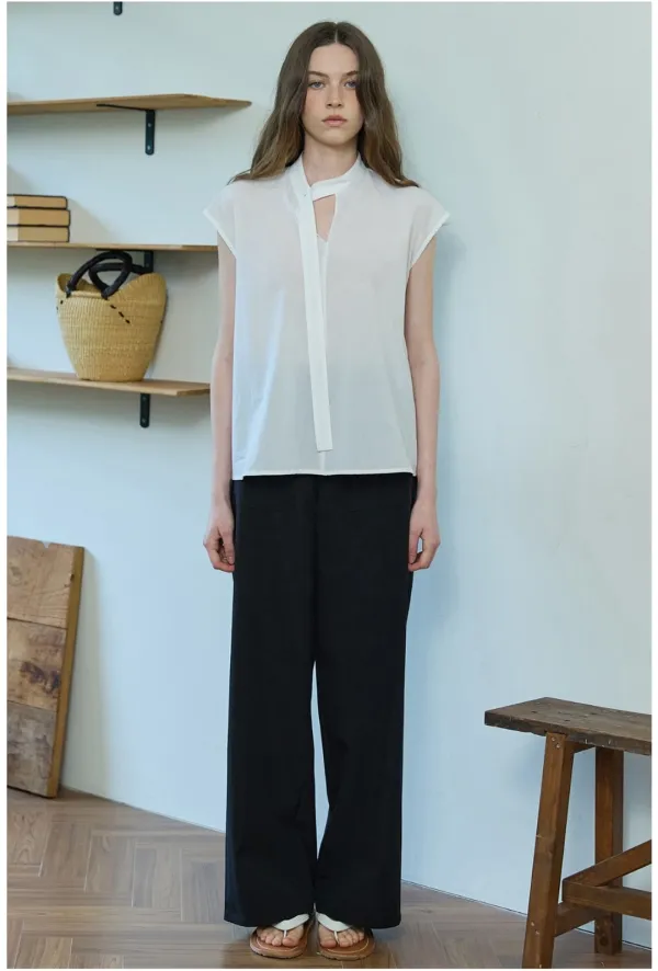 Nameless Tie Blouse Ivory