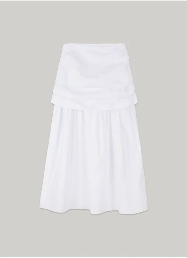 comos 1386 shirring tuck detail skirt (white)
