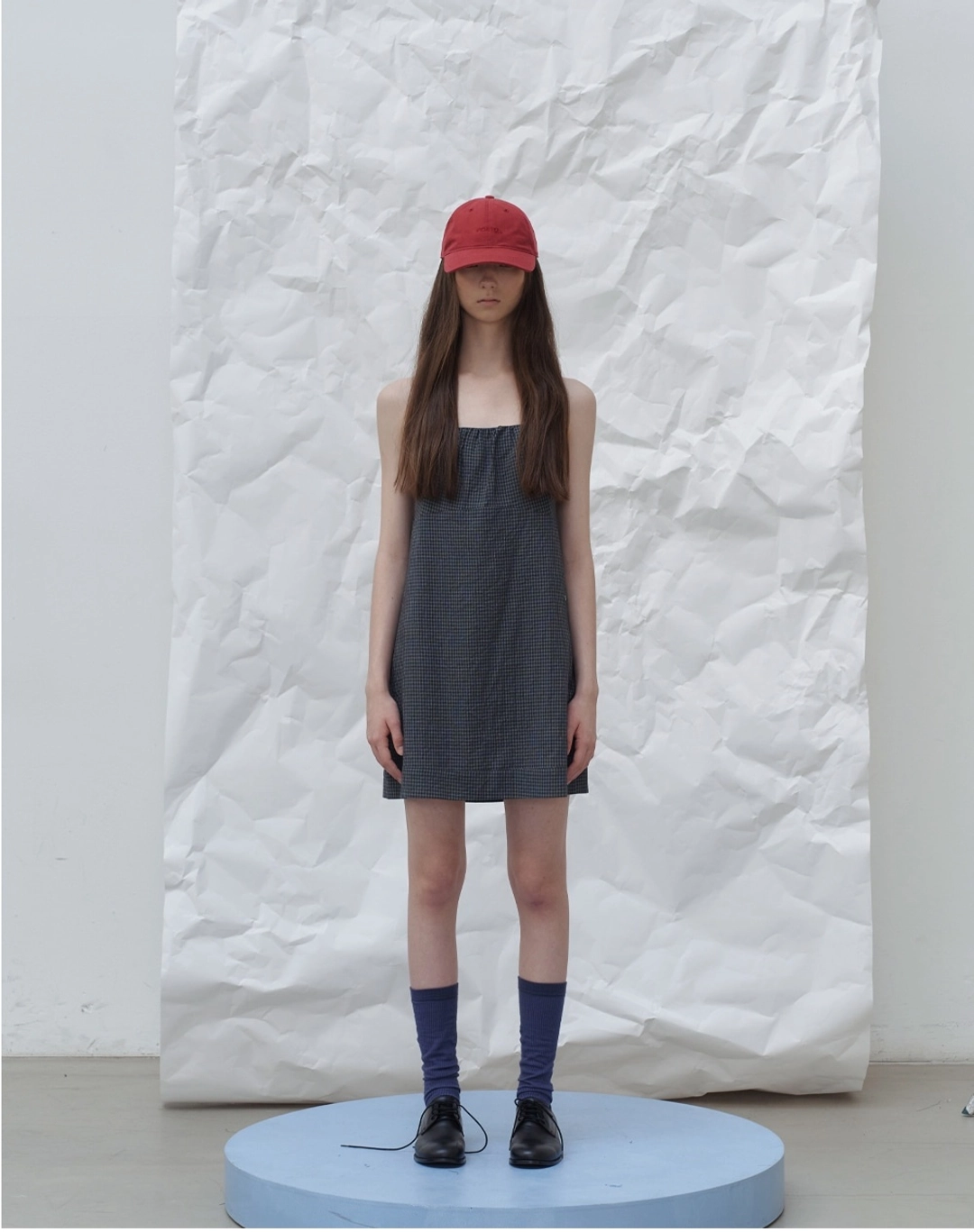 포에토 Tasha shirring dress - black check - 포에토 상품 이미지 1