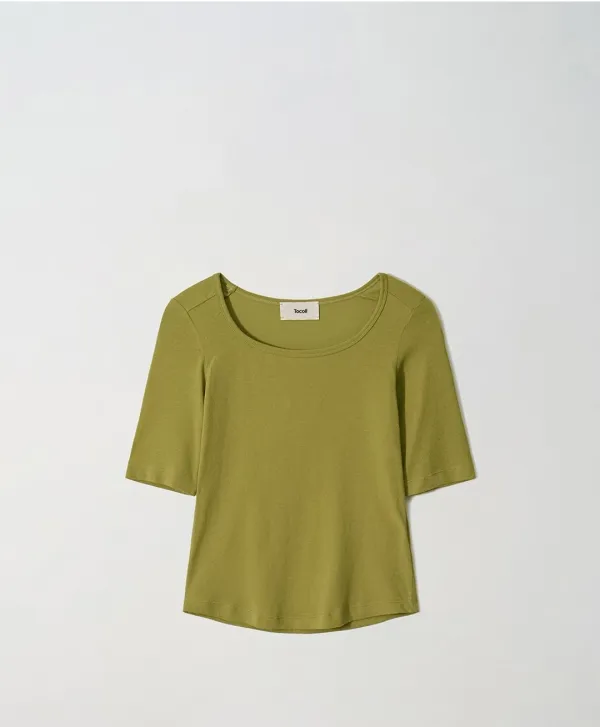 [26 Summer] Classic Square Neck Top - Green