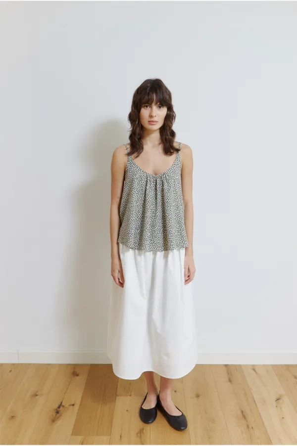 Coy Drawstring Skirt in White