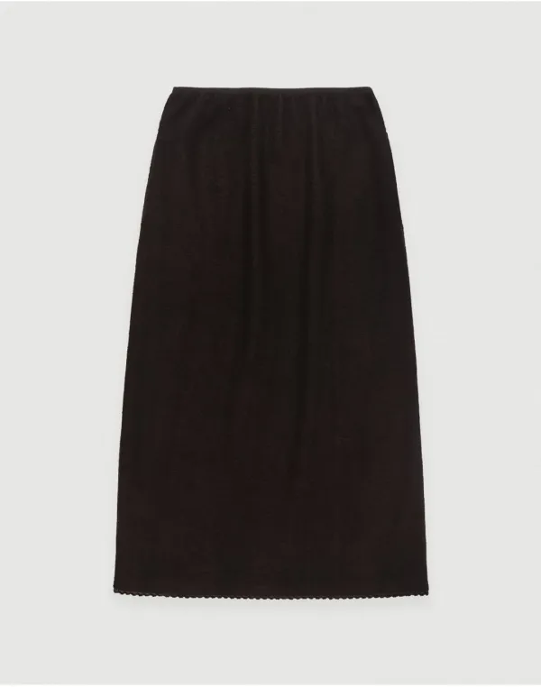 Brushed fleece skirt - brown