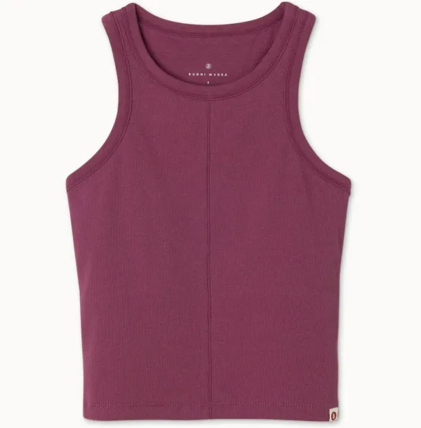 Racer rib tank top_Violet Quartz