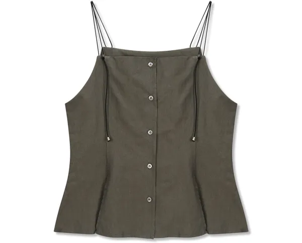 Button Line Bustier_(Khaki)