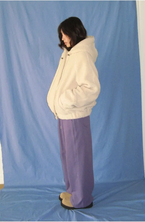 BOUCLE HOODED JUMPER CREAM